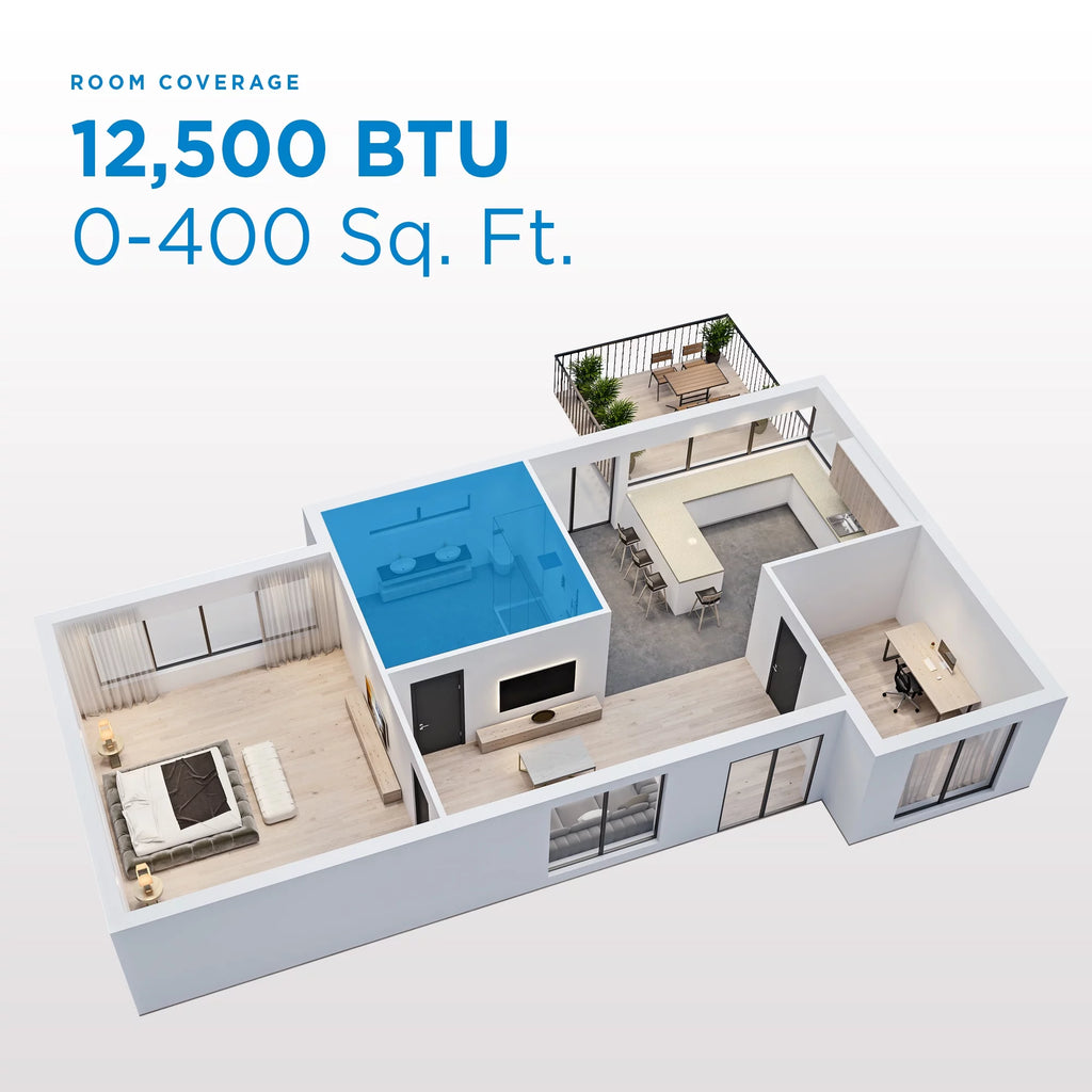 Black 12,500 BTU Portable AC E69743