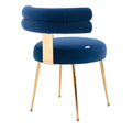 Velvet Upholstered Side Dining Chair with Golden Legs Q804724