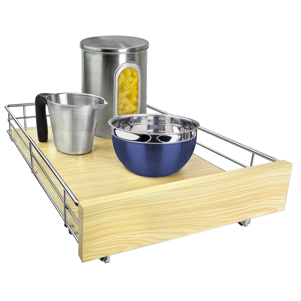 14"W x 21"D Chrome Pull Out Cabinet Organizer Q87982
