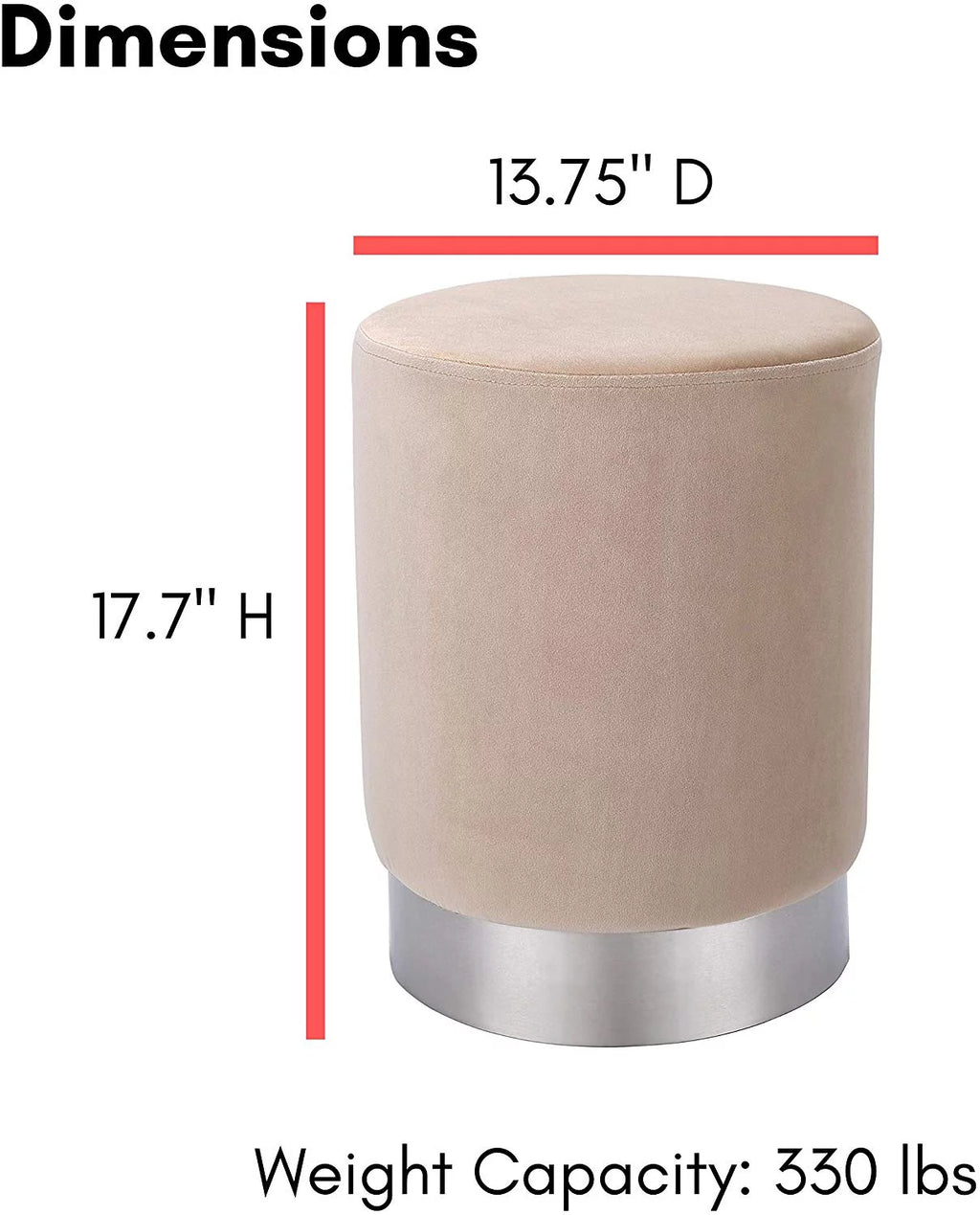 Round Velvet Ottoman Foot Stool X71094