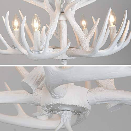 White Resin Deer Antler Chandelier C294250