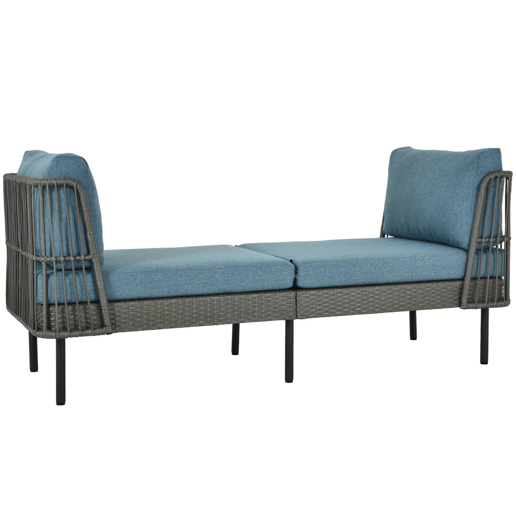 74in Wicker Outdoor Daybed with Cushion Z42883