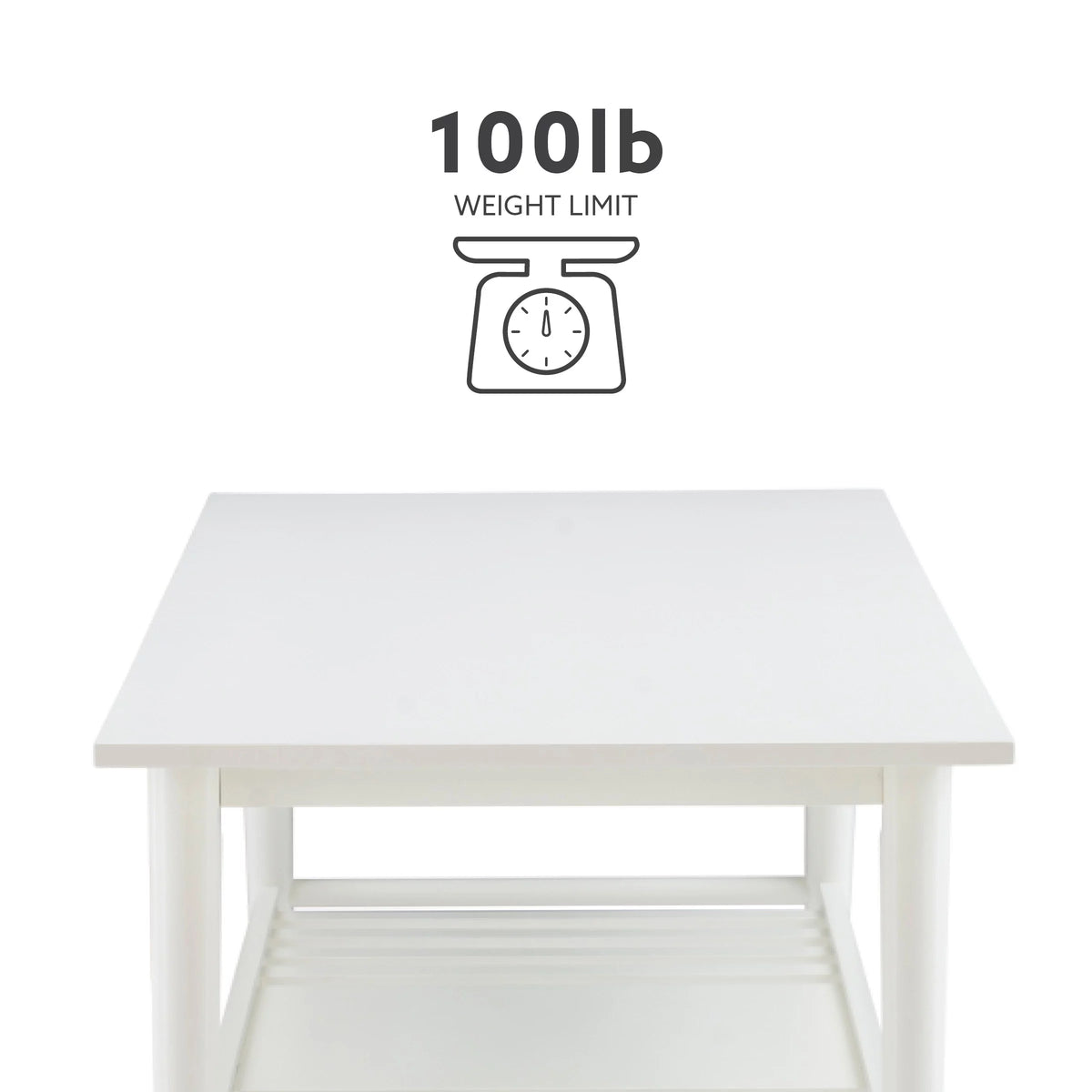White Mid-Century Coffee Table with Shelf K196157