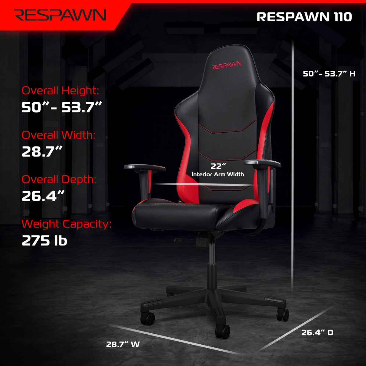 Ergonomic PVC Gaming Chair with Integrated Headrest R7995