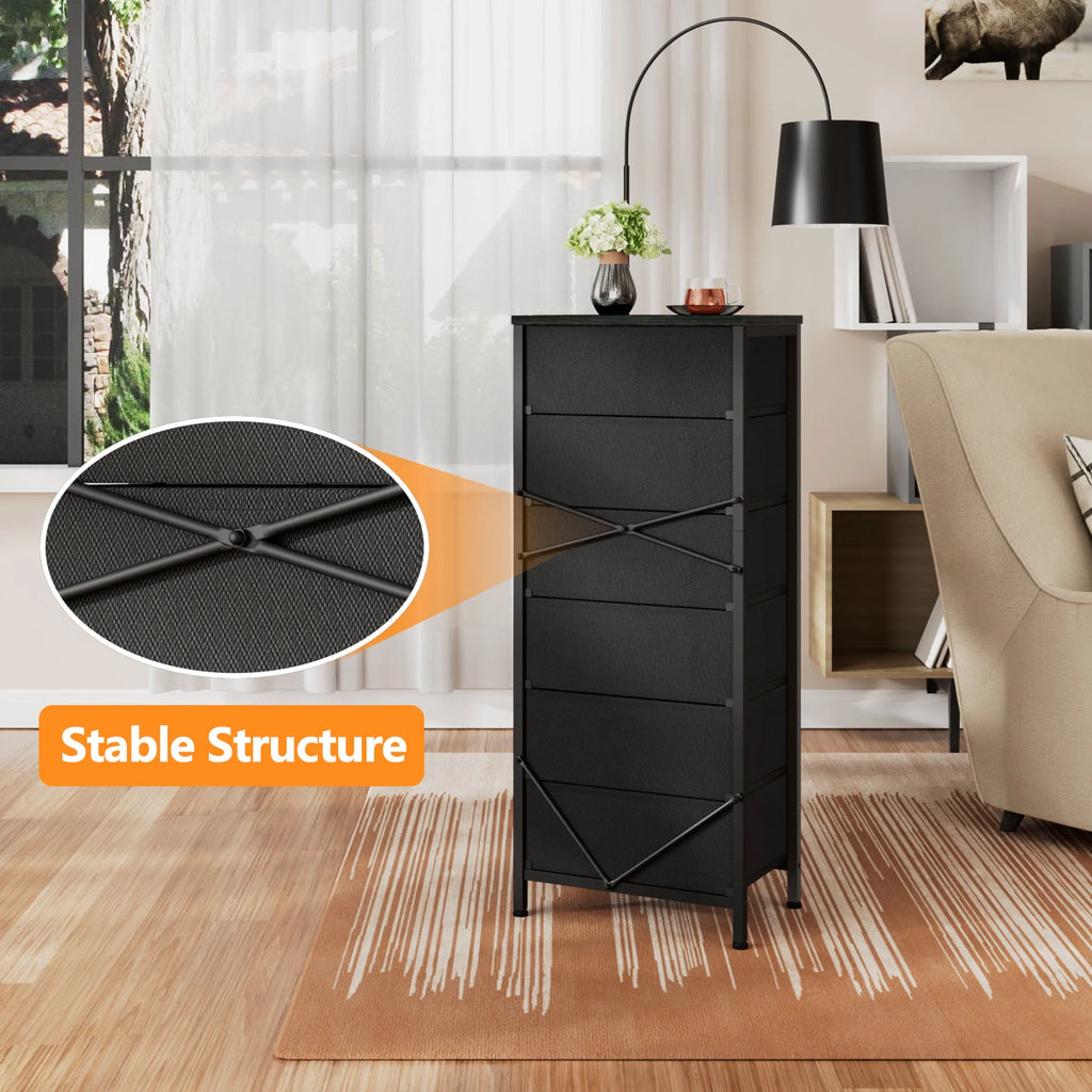 5 Drawer Dresser Fabric Bin Storage Organizer Y330
