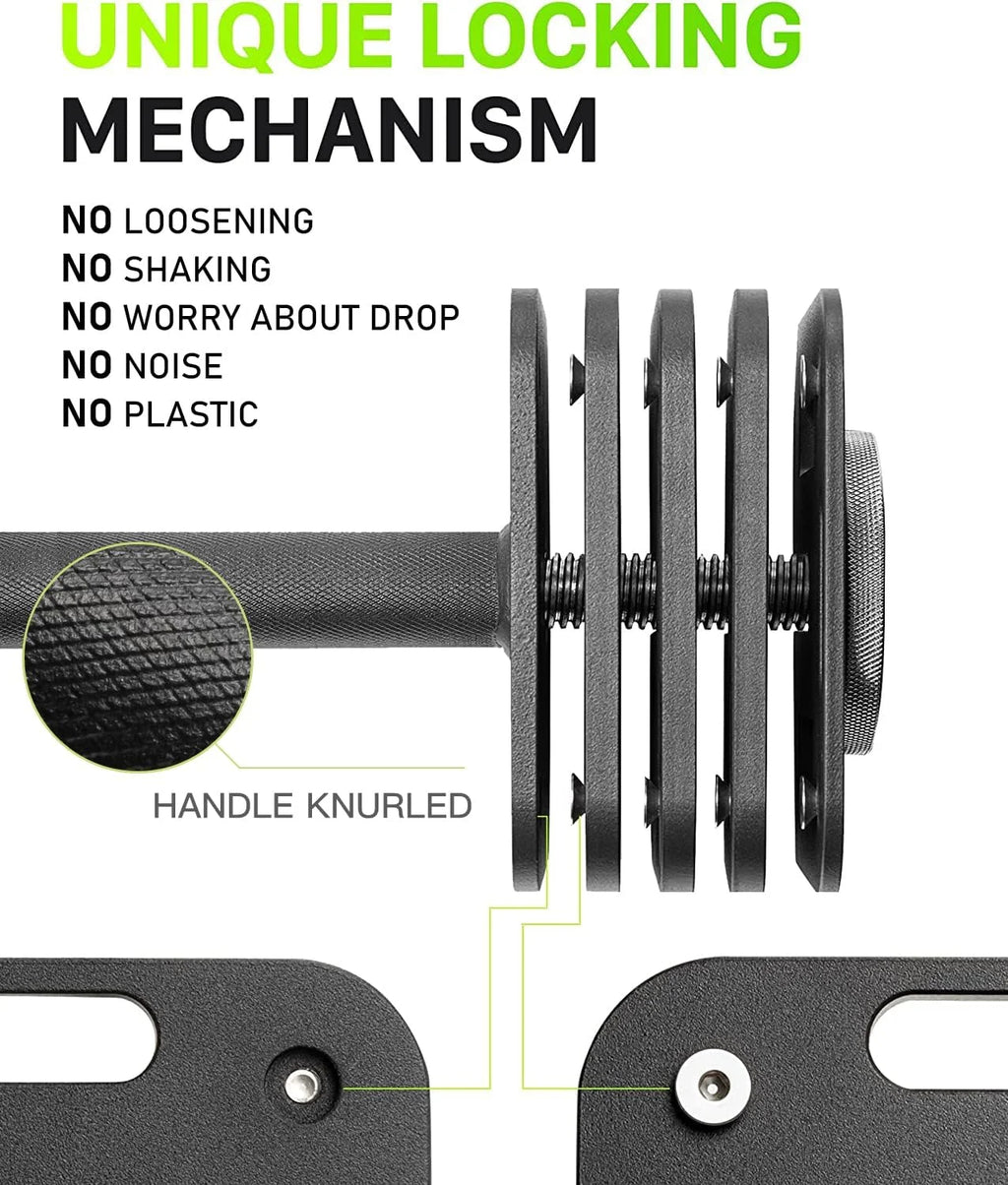 Adjustable Dumbbells 80lbs Pair 5 Pound Increments Z879977