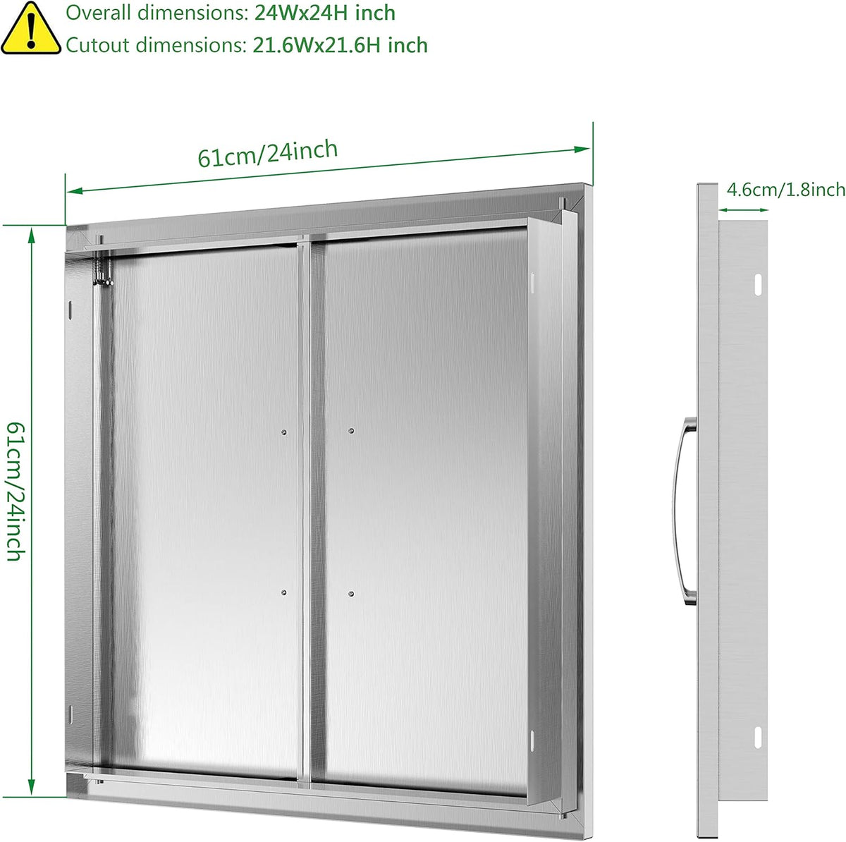 Stainless Steel 24''W x 24''H Outdoor Kitchen Doors H231926