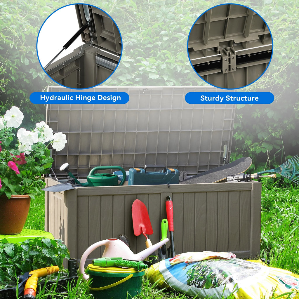 120 Gallon Weatherproof Outdoor Storage Deck Box K8159