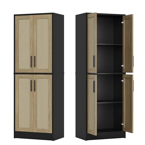 Tall Storage Cabinet with 4 Doors and Adjustable Shelves F27555