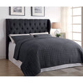 King Size Charcoal Fabric Wingback Headboard W153188