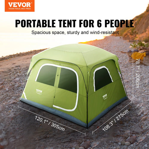 10 x 9 x 6.5 ft 6 Person Waterproof Dome Tent B754114
