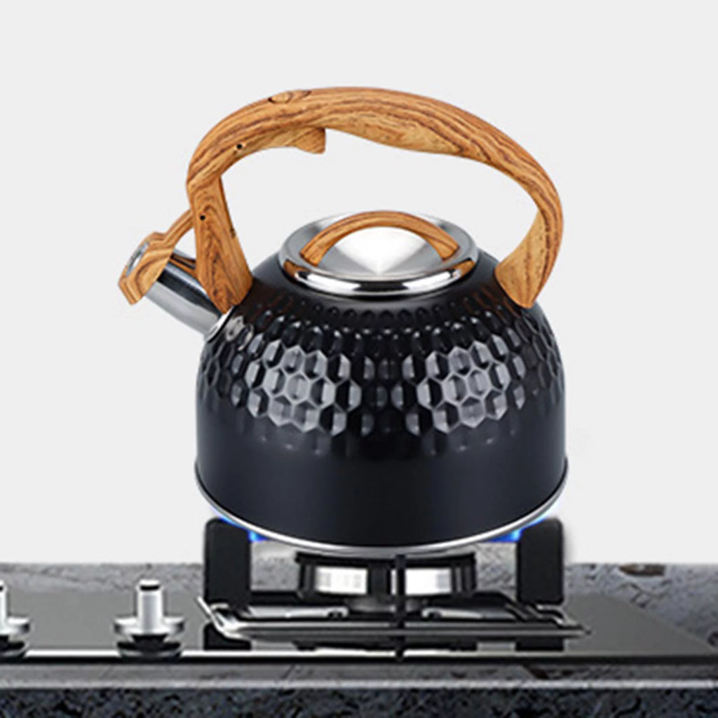 Black Stainless Steel Whistling Tea Pot E401803