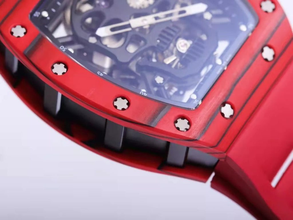 Black Dial Red Bezel Red Rubber Strap Tourbillon R928773