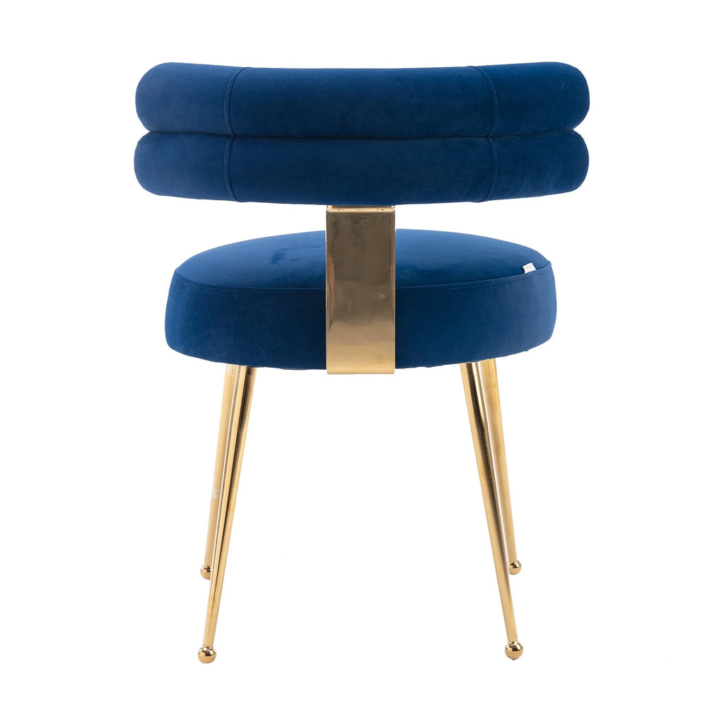 Velvet Upholstered Side Dining Chair with Golden Legs Q804724