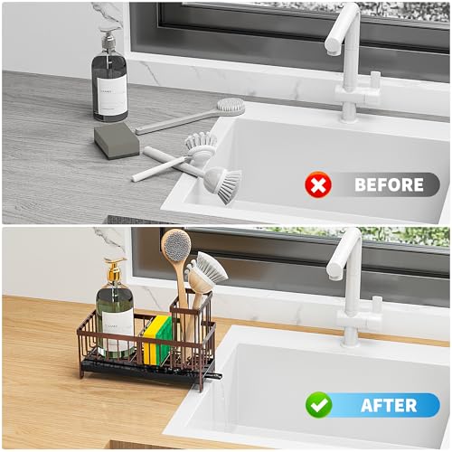 Black Stainless Steel Kitchen Sink Caddy Organizer K772228