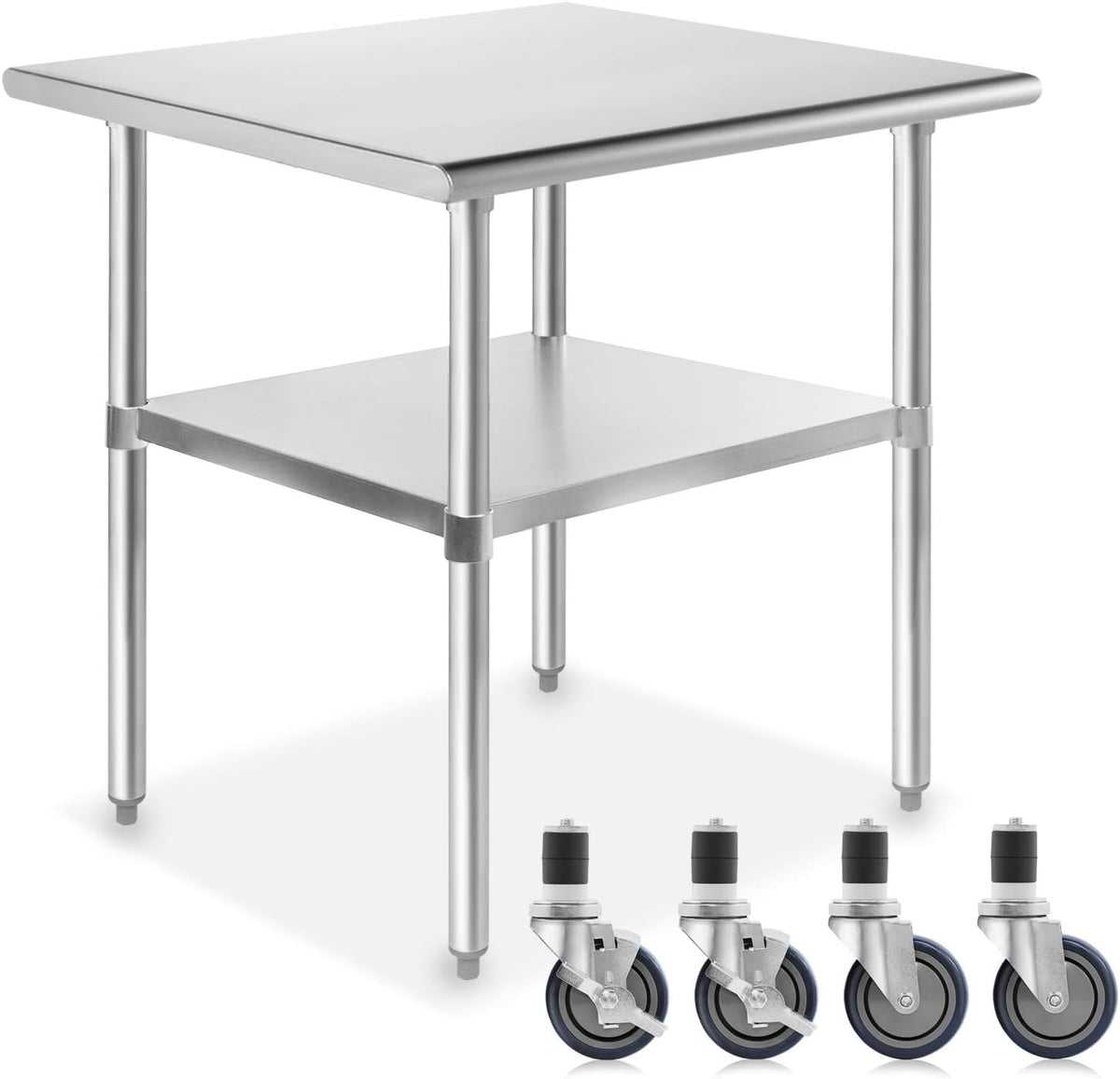 Stainless Steel Commercial Work Table with 4 Casters Q2933