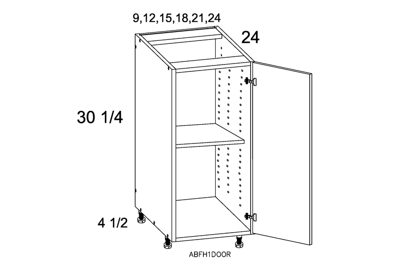 White Pine 1 Door Base Cabinet D7465