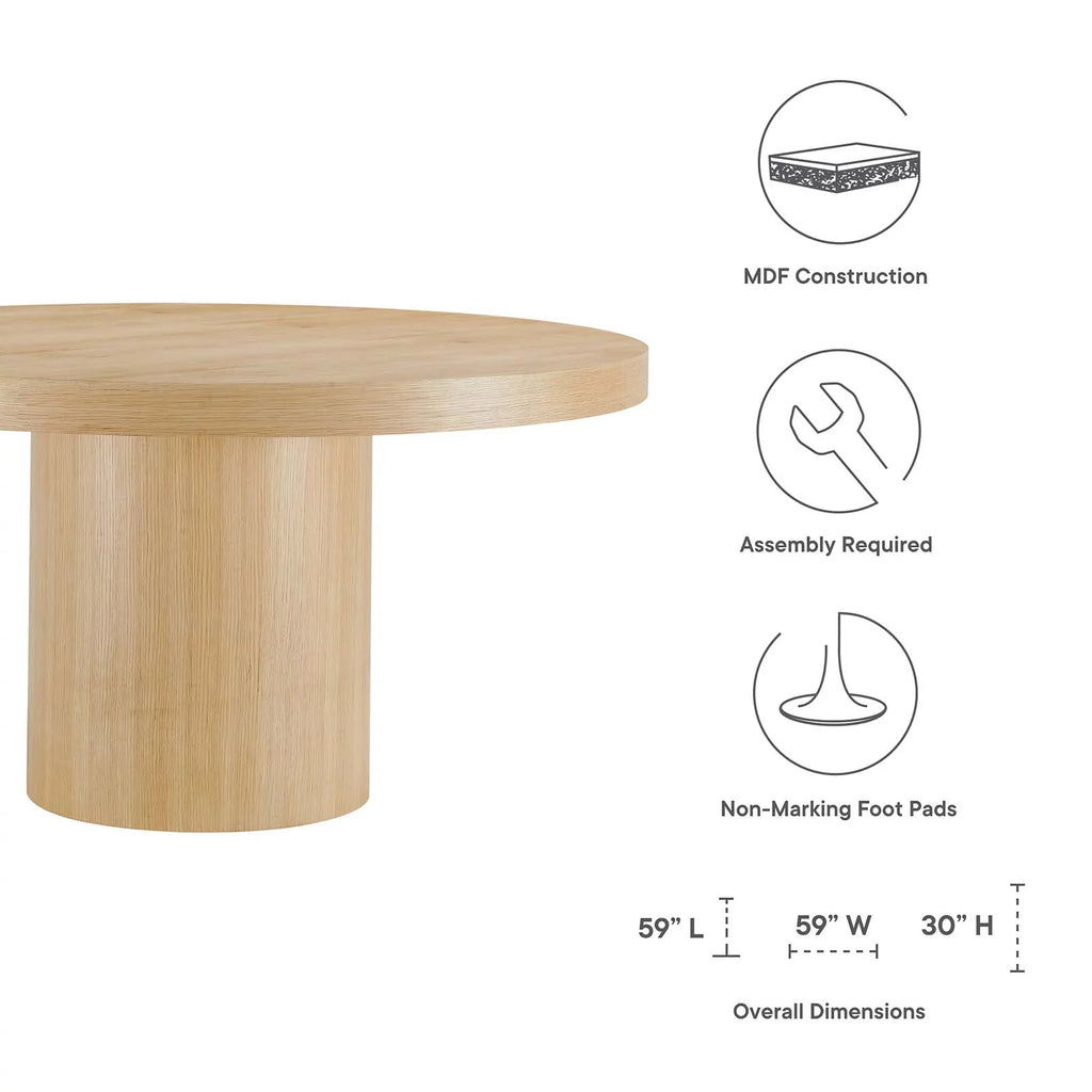 Round Dining Table in Oak R6067