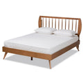 Walnut Brown Wood King Size Platform Bed L8401