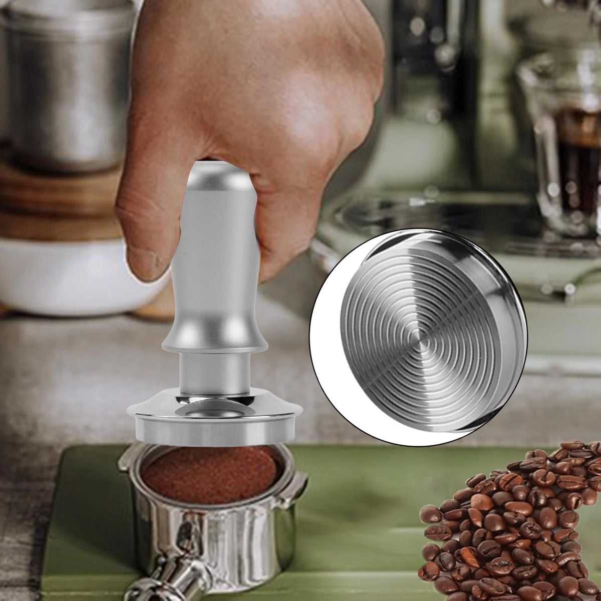 Stainless Steel Flat Base Coffee Tamper 58mm Y647