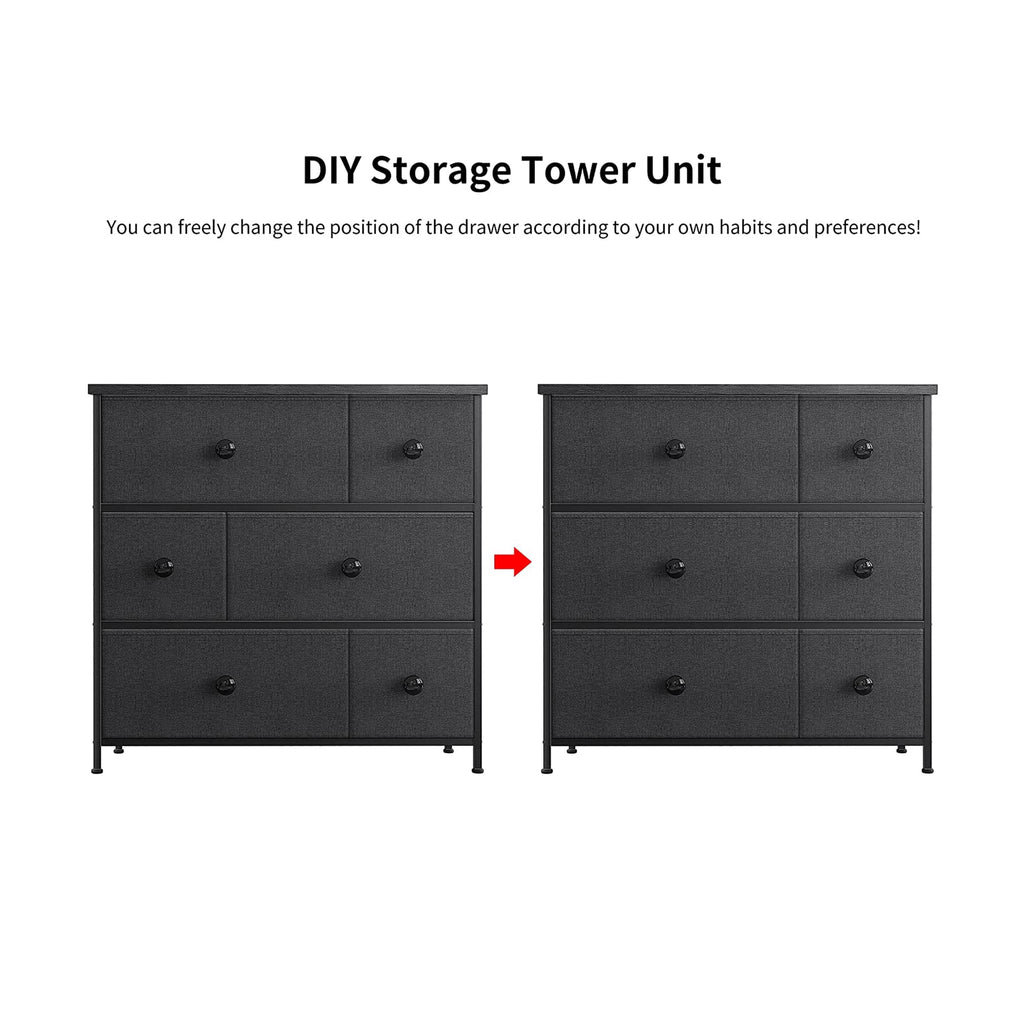 6 Drawer Steel Frame Storage Organizer Dresser P86583