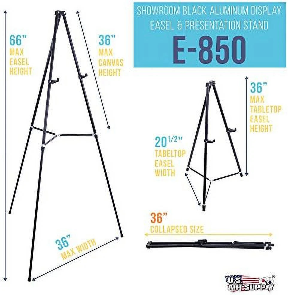Black Aluminum Adjustable Tripod Display Easel Y49288