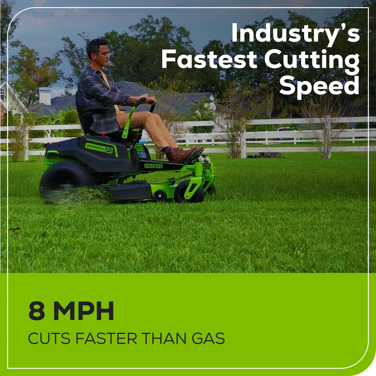 60V 42” Cordless Battery Zero Turn Riding Lawn Mower with 8Ah Batteries M835266