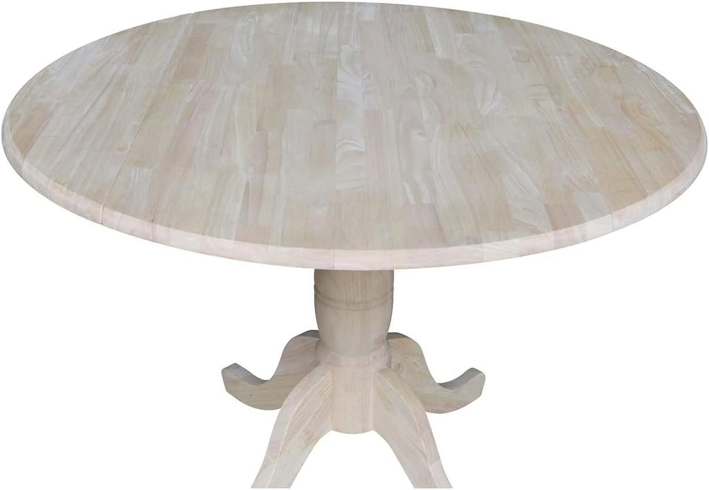 Unfinished Dual Drop Leaf Pedestal Dining Table S384