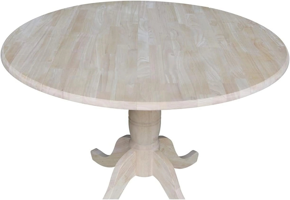 Unfinished Dual Drop Leaf Pedestal Dining Table S384