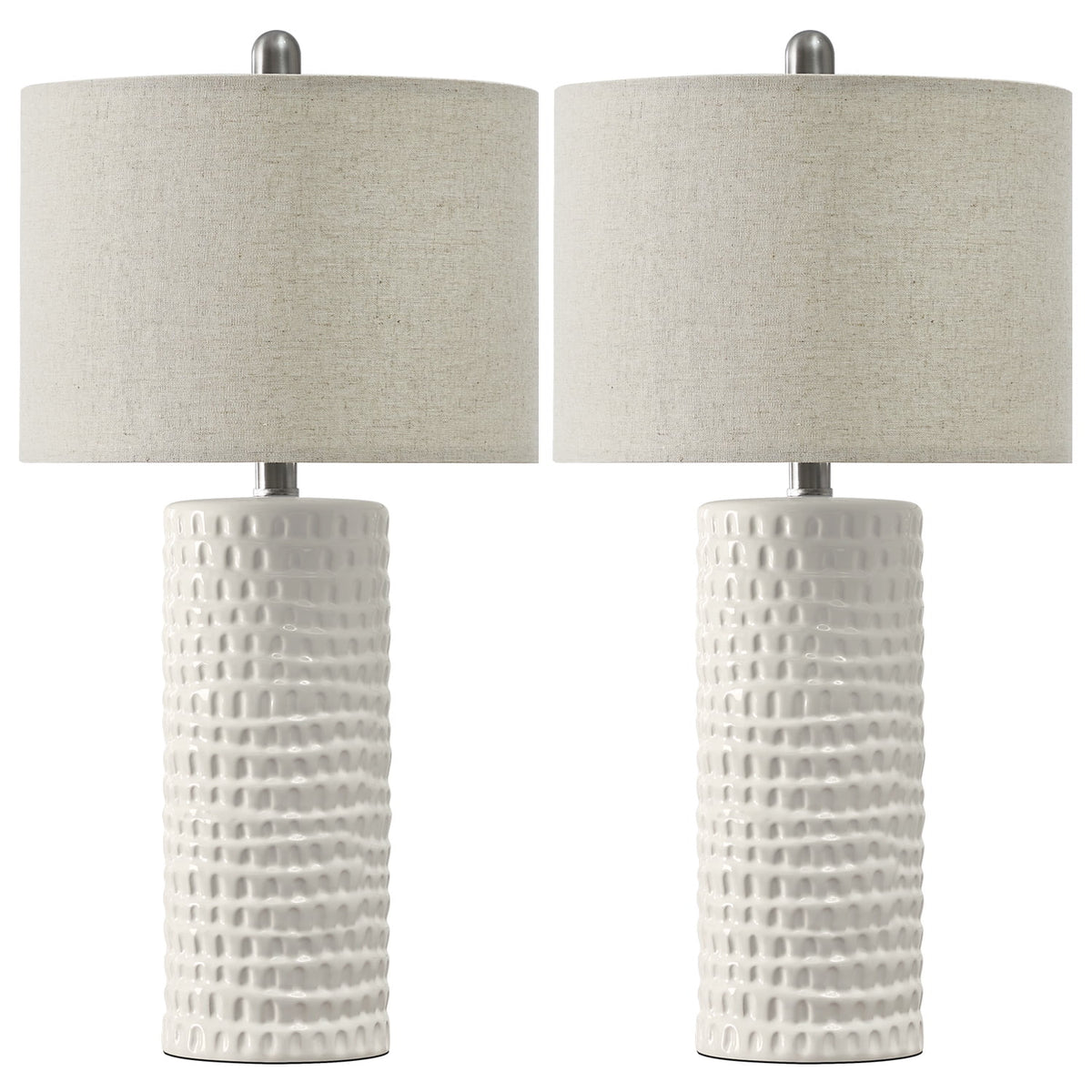 Ceramic Table Lamps Set of 2 White 24.5" Q37545