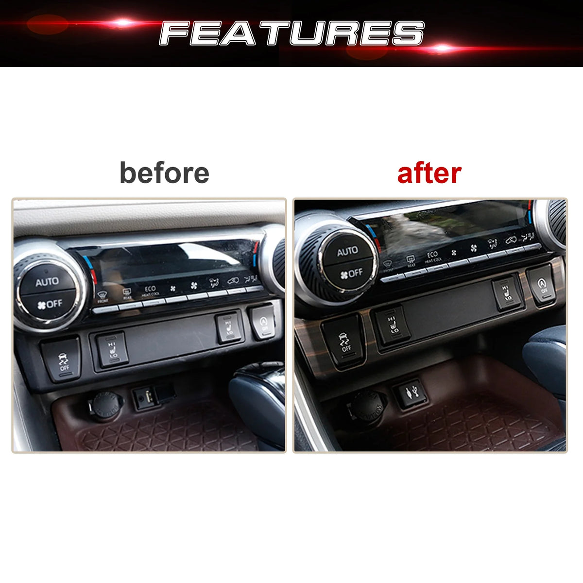 Center Console AC Climate Control Switch Panel Frame Cover Trim Wood Grain C5046