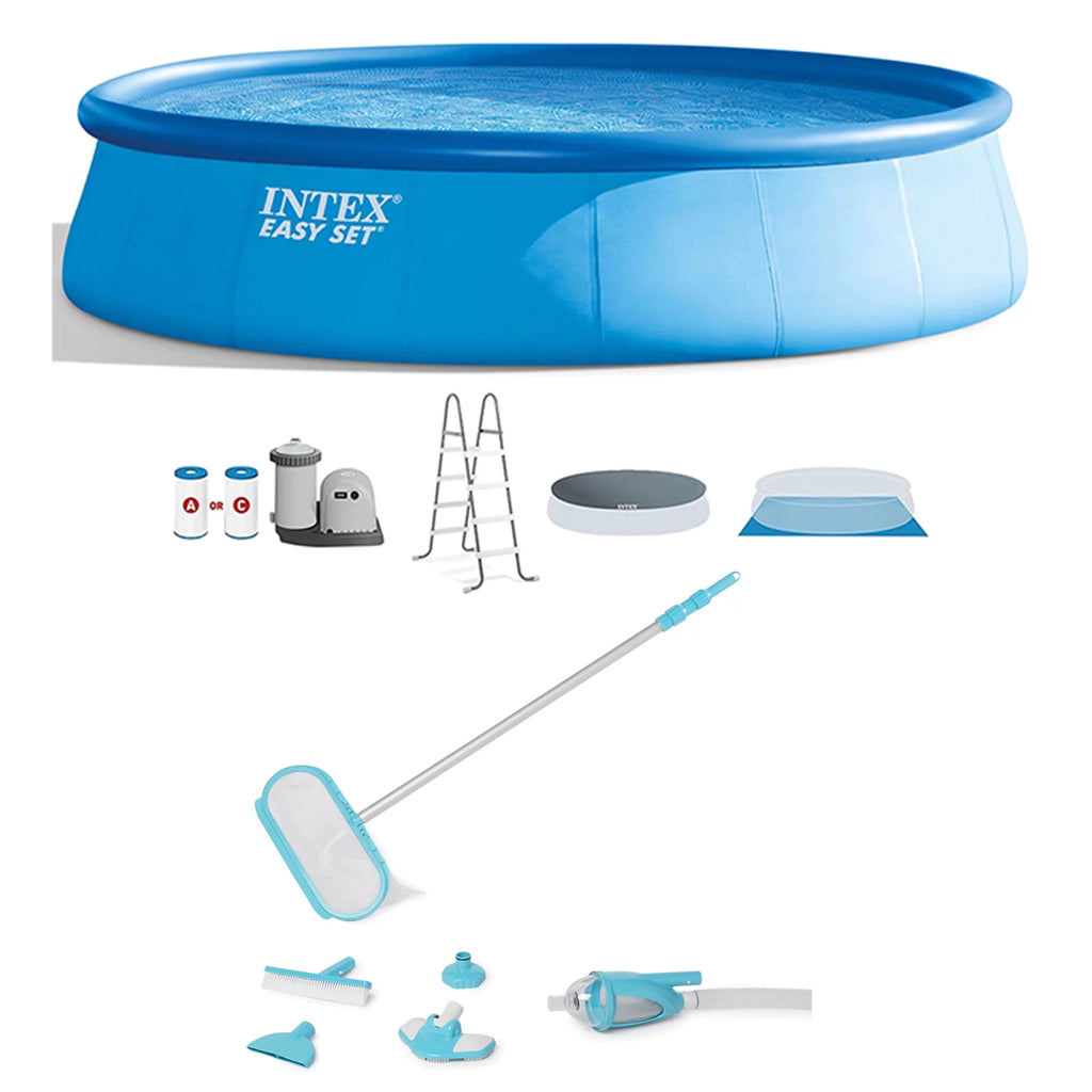 18'x48 Inflatable Pool with Pump, Ladder & Maintenance Kit O125
