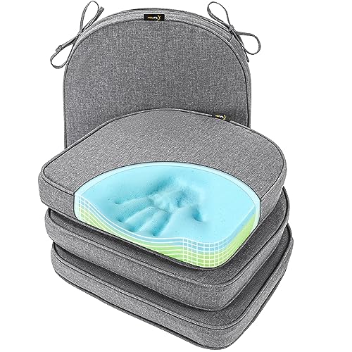 Gel Memory Foam Chair Cushions, Set of 6, Heather Grey I53718