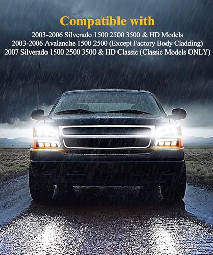 LED Headlights Assembly with DRL Sequential Turn Signal K7754