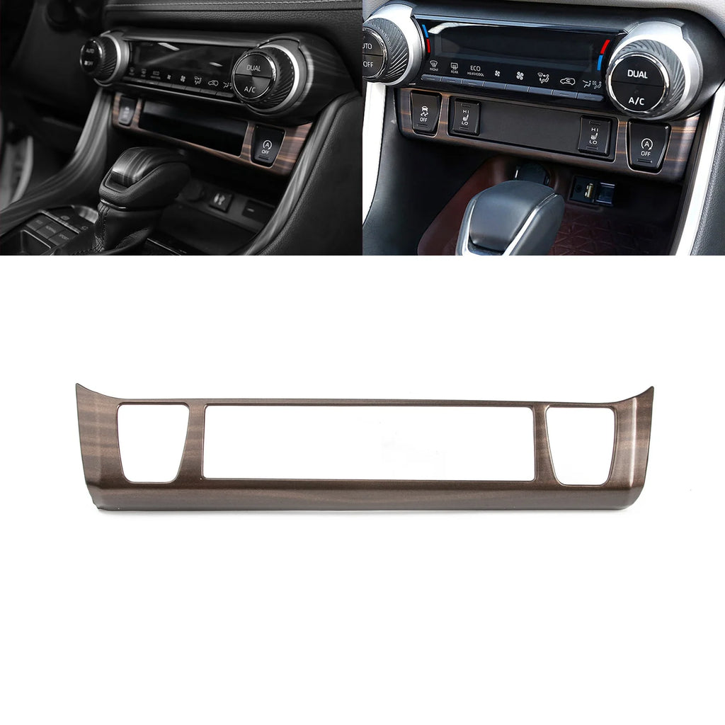 Center Console AC Climate Control Switch Panel Frame Cover Trim Wood Grain C5046