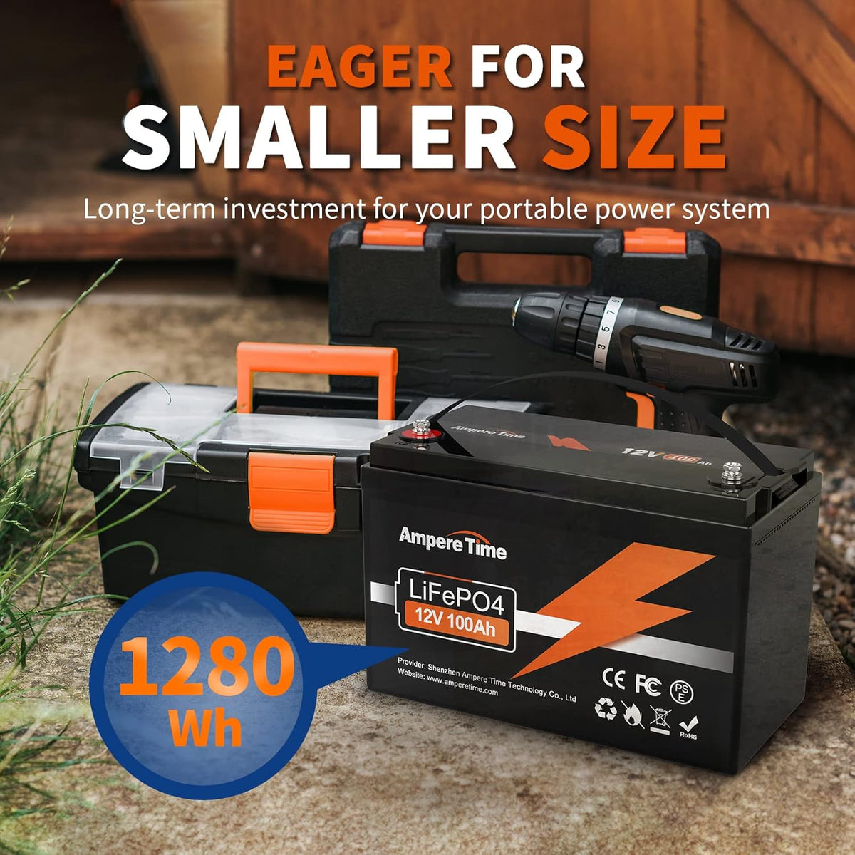 12V 100Ah LiFePO4 Battery with 20A Charger U30960