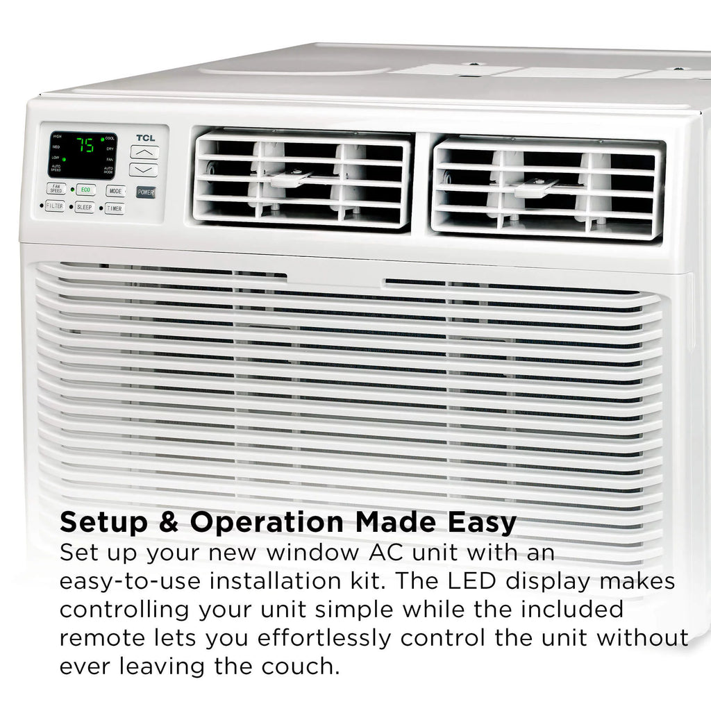 8000 BTU Smart Window Air Conditioner with Remote, White F7554