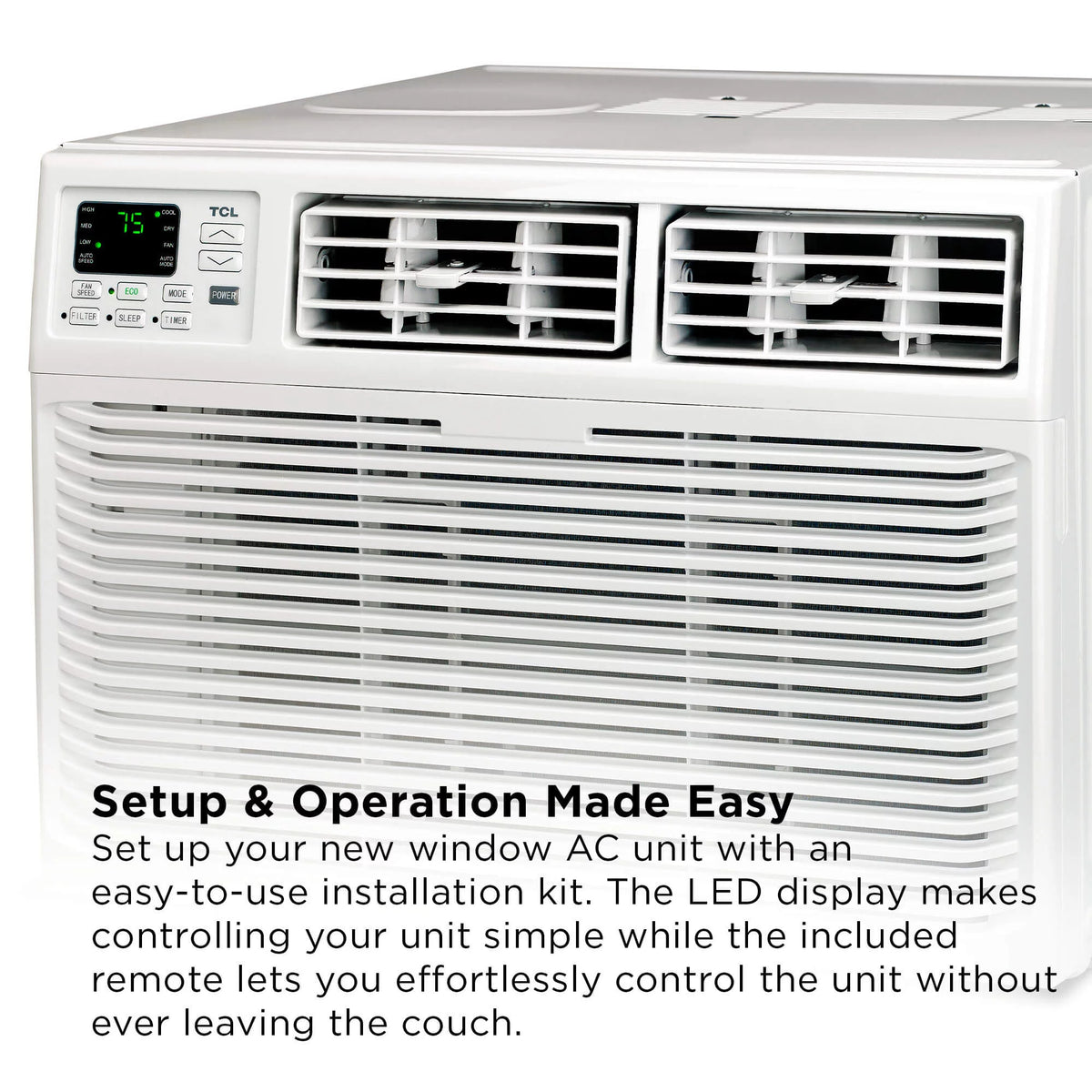 8000 BTU Smart Window Air Conditioner with Remote, White F7554