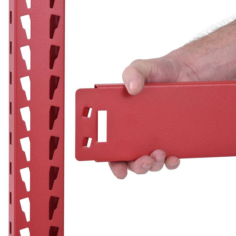 4-Tier Steel Freestanding Shelving Unit in Red C139