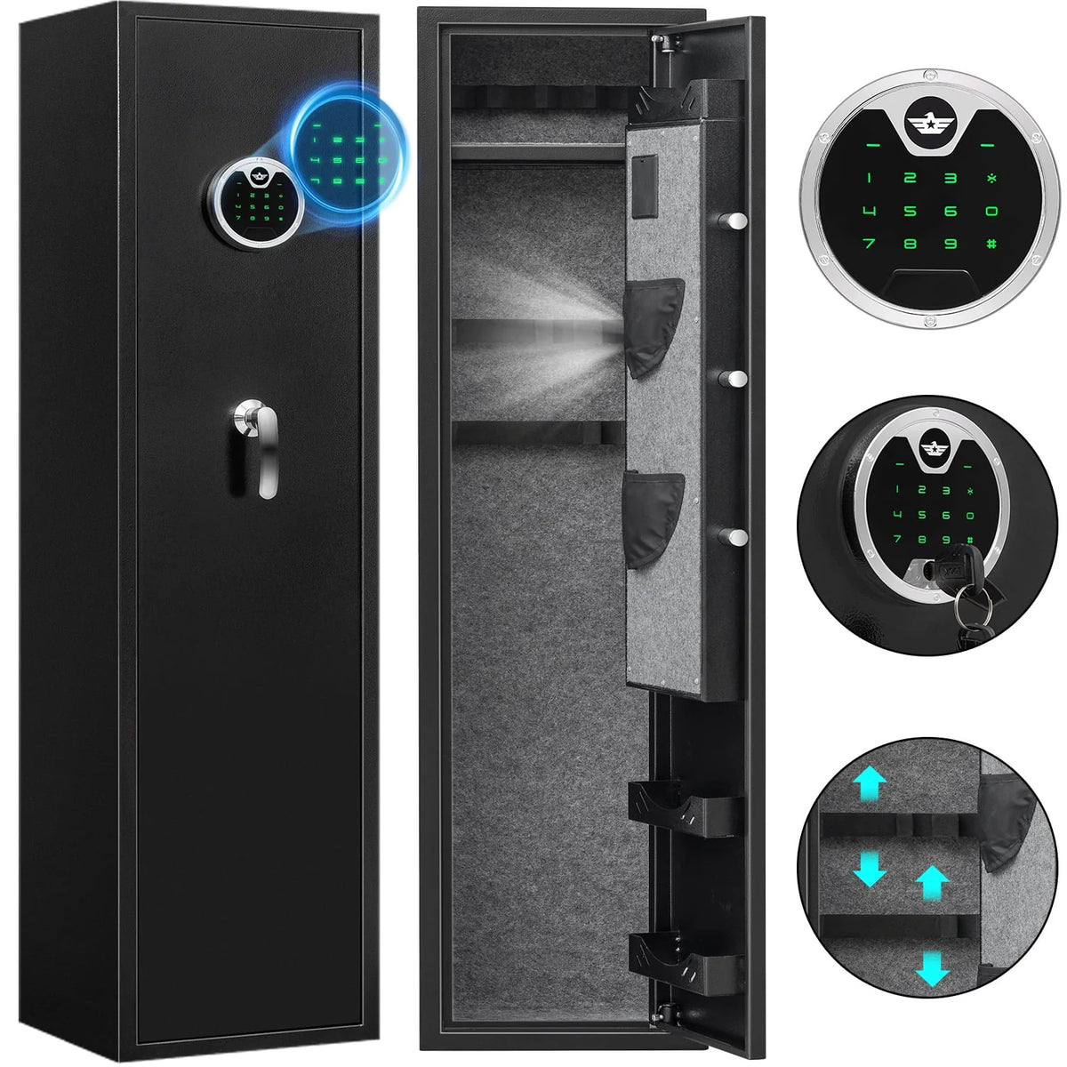 3-5 Long Gun Safe with Backlit Keypad N912
