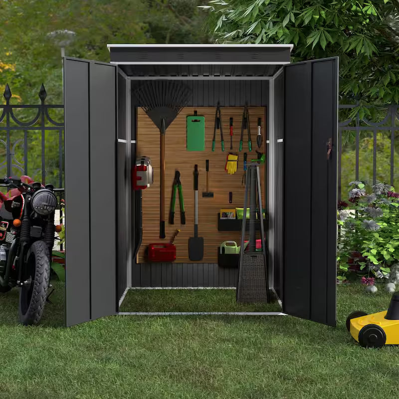 Black Metal Outdoor Storage Shed C37476