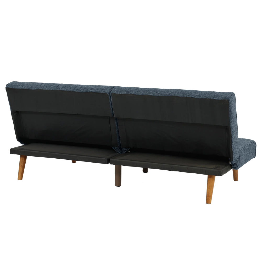 Navy Blue Fabric Convertible Futon Sofa I8837