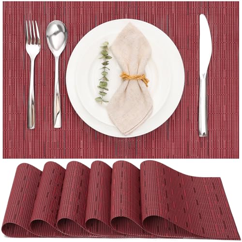 Vinyl Woven Washable Non-Slip Placemats Set of 8 U228