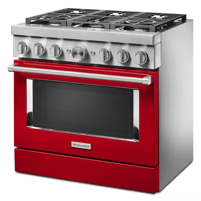 5.1 cu. ft. Dual Fuel Freestanding Smart Range with 6-Burners in Passion Red K89924