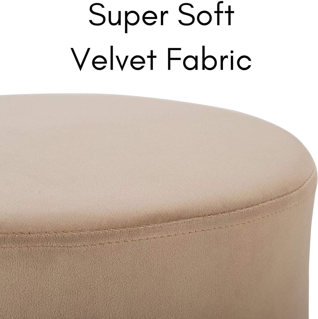 Round Velvet Ottoman Foot Stool X71094