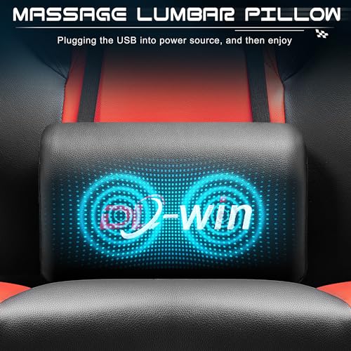 Gaming Chair with Footrest and Massage Lumbar Support T428995