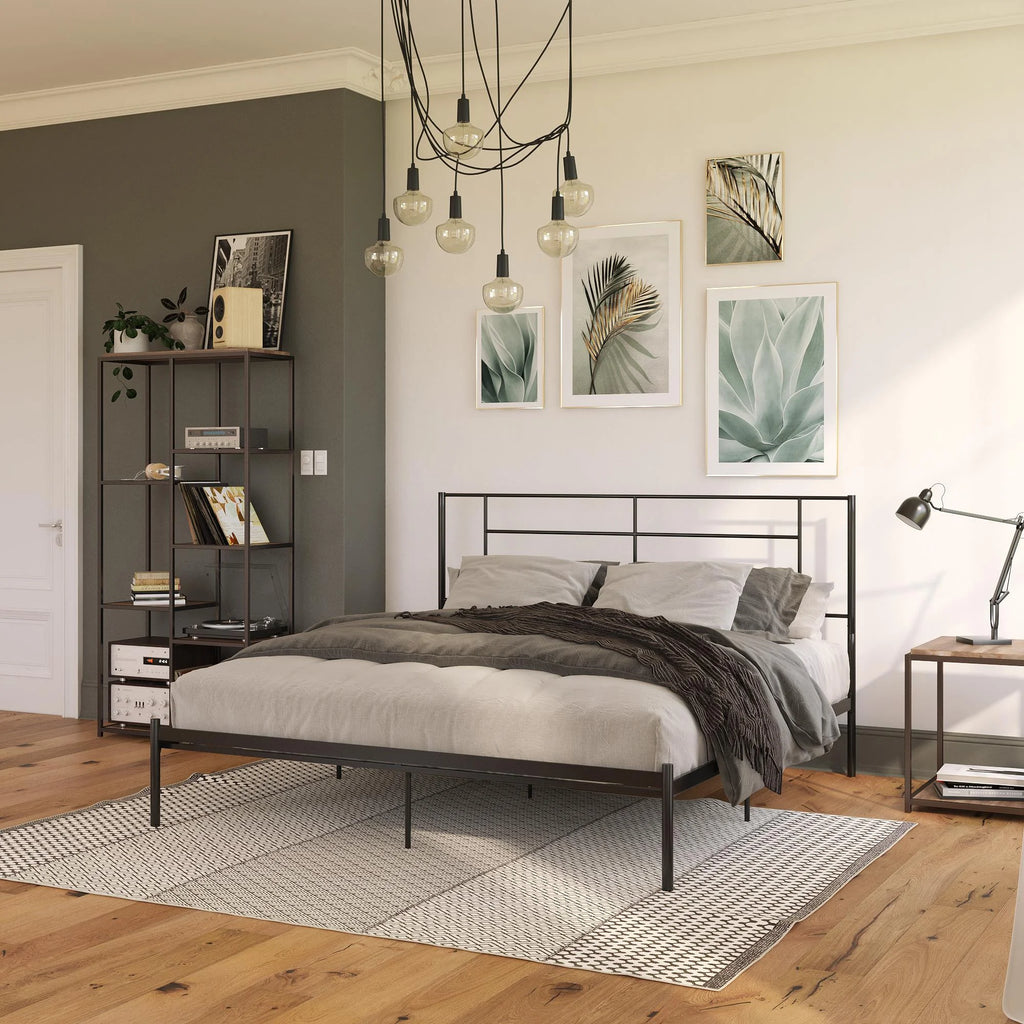 King Size Metal Bed with Under Bed Storage Q996786