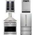 36 Gas Range, Range Hood, Refrigerator, Dishwasher and Wine Cooler K5608