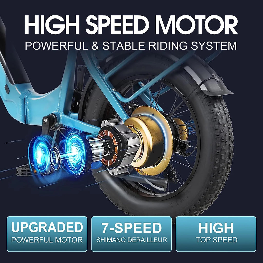 20" Fat Tire Folding Electric Bike 500W 48V 14AH J558885