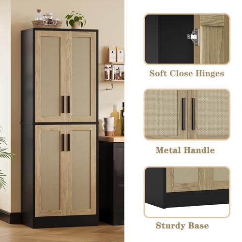 Tall Storage Cabinet with 4 Doors and Adjustable Shelves F27555